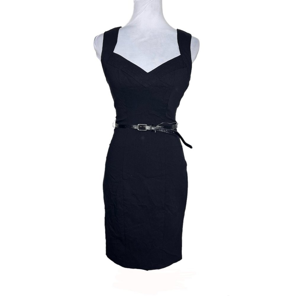 NWT XOXO Black Sheath V- Neck Dress Size 7/8